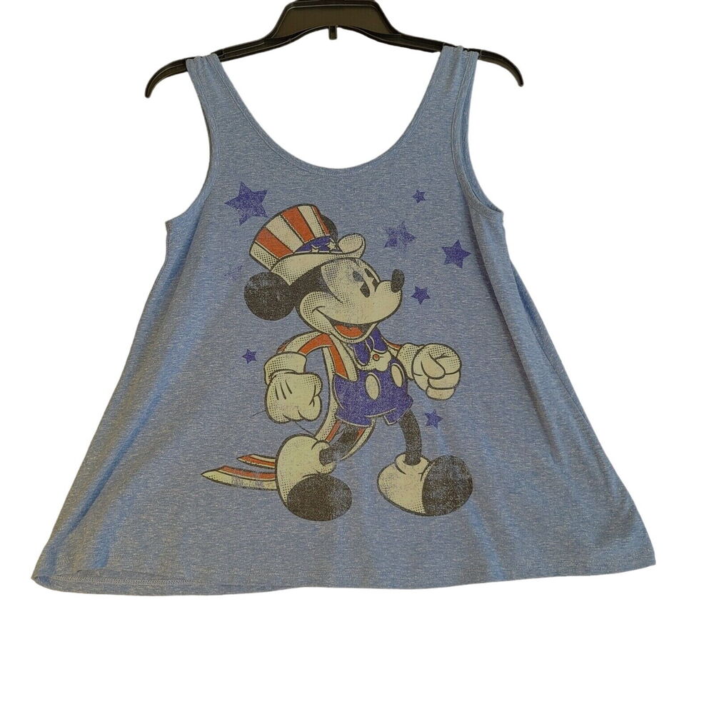 Disney Womens Tank Top Blue Size XS Polyester Blend Mickey Patriotic Pullover